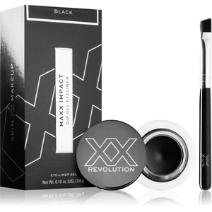 XX by Revolution MAXX IMPACT gélové očné linky so štetčekom odtieň Black 3 g