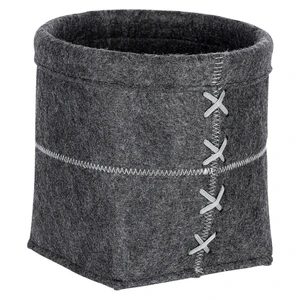 Tmavosivý plstený košík Wenko Mara, šírka 20 cm