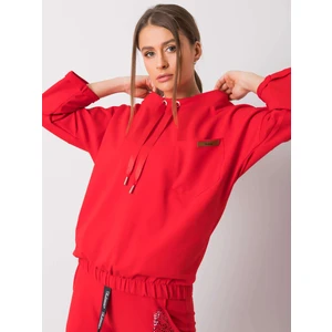 Red oversize cotton sweatshirt