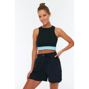 Trendyol Navy Blue Color Block Crop Blouse