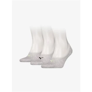 Set of three pairs of slip on socks in light gray Puma - Women