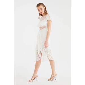 Trendyol Ecru Neck Detailed Dress