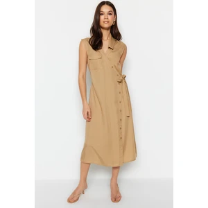 Trendyol Mink Double Breasted Dress