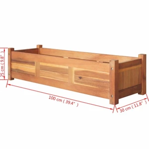 Zahradní truhlík akáciové dřevo Dekorhome 100x30x25 cm,Zahradní truhlík akáciové dřevo Dekorhome 100x30x25 cm