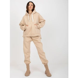 Women's tracksuit with inscription - beige