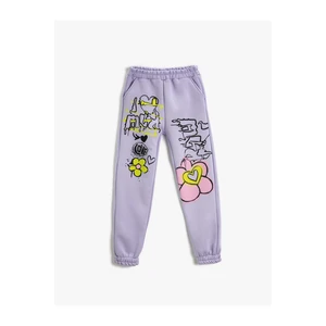 Koton Graffiti Print Jogger Sweatpants With Pockets Tie Waist