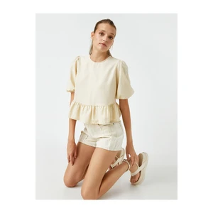 Koton Round Neck Ruffle Blouse