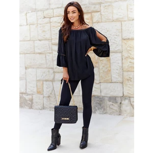 Blouse black Och Bella BI-82198. R21