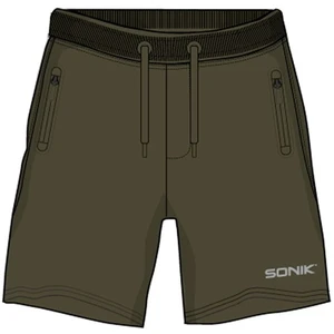 Sonik kraťasy green fleece shorts - m