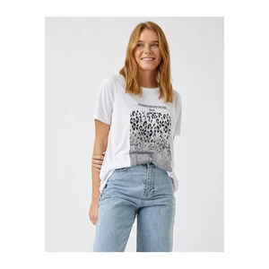 Koton 2cm13433ek Women's T-shirt Off-White