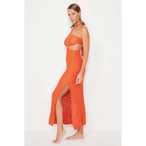 Trendyol Tile Fitted Maxi Knitted Beach Dress with Accessories