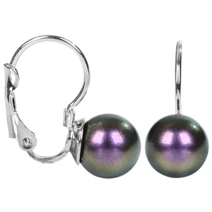 Levien Půvabné náušnice s klapkou Pearl Iridescent Purple