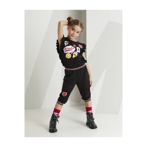 Mushi Girls' Stylish Black Overalls