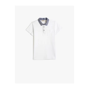 Koton Polo-Neck T-Shirt Short Sleeved One Pocket Detailed Cotton.