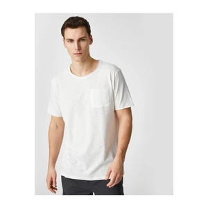 Koton Basic T-Shirt with Pocket Details, Short Sleeves, Slim Fit.