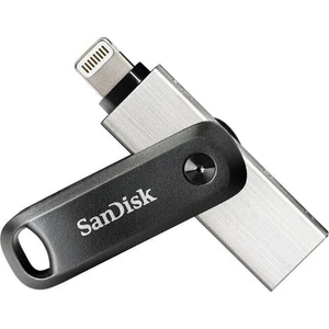 USB pamäť pre smartphone a tablet SanDisk iXpand™ Flash Drive Go, 256 GB, USB 3.2 Gen 1 (USB 3.0), Lightning konektor Apple, čierna, strieborná