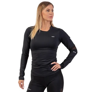 Nebbia Long Sleeve Smart Pocket Sporty Top Black XS