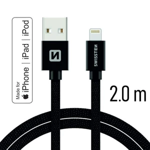 Datový kabel Swissten Textile USB / Lightning MFi 2,0m, black