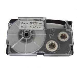 Kompatibilní páska s Casio XR-9SR1 9mm x 8m černý tisk / stříbrný podklad