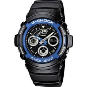 Náramkové hodinky Casio AW-591-2AER, (d x š x v) 52 x 46.4 x 14.9 mm, modrá, černá