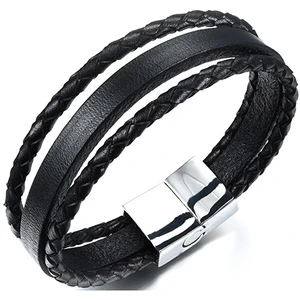 Troli Náramok z troch kožených pásikov Leather