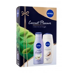 Nivea Coconut Pleasure dárková kazeta sprchový krém Care & Coconut 250 ml + tělové mléko Coconut & Monoi Oil 200 ml pro ženy