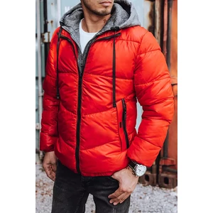 Red men's quilted winter jacket Dstreet TX3828