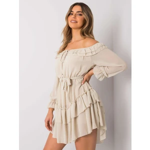 OCH BELLA Beige Spanish dress with a frill