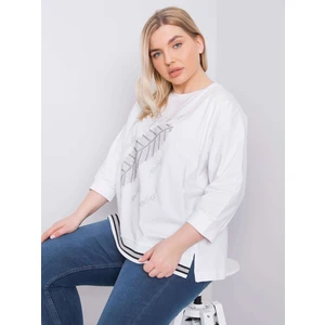 Oversized white blouse with crystals