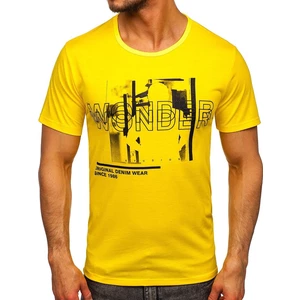 Žluté pánské tričko s potiskem Bolf KS2651