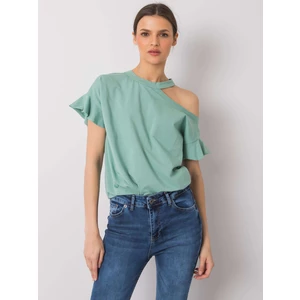 Pistachio cotton blouse
