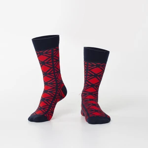 Men's socks with dark blue pattern