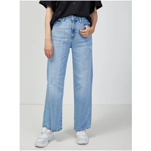 Light Blue Women's Wide Guess Jeans - Women