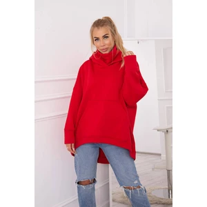 Oversize insulated sweatshirt red