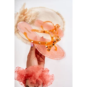Women's rubber flip-flops Orange Monise