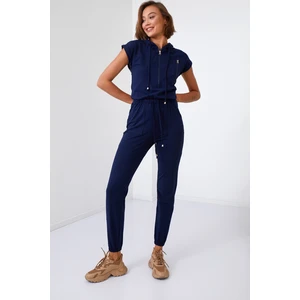 Women's Jumpsuit with Hood, Dark Blue