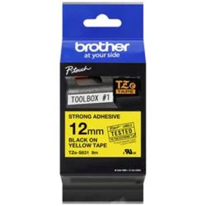 Páska Brother ProTape TZE-S631 vysoce přilnavá žlutá/černá 12mm 8m