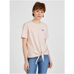 Světle růžové dámské tričko se zavazováním VANS - Dámské