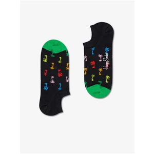 Black Patterned Socks Happy Socks Palm No Show - Men