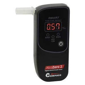 Alkoholtestér Compass 01907 alkohol tester • elektrochemický • rozsah merania od 0 do 4,0 promile • doba zahriatia do 35 s • čas odozvy max. 22 s • na