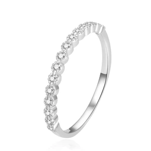 Beneto Jemný strieborný prsteň so zirkónmi AGG362 54 mm
