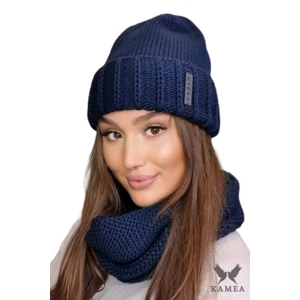 Komplet damski Kamea Kamea_Set_Hat&Chimney_K.22.252.12_Navy_Blue