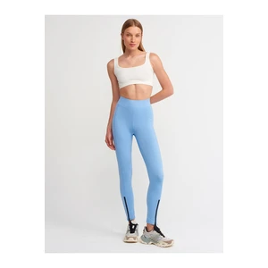 Dilvin 7947 Zipper Detailed Leggings-blue