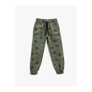 Koton Jogger Pants Dinosaur Printed Pocket Tie Waist Cotton