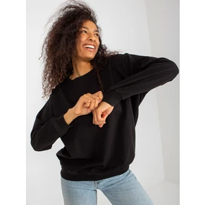 Black women's basic hoodie in oversize cut