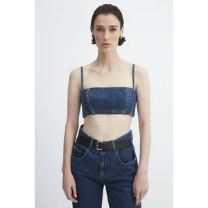 Trendyol X Zeynep Tosun Blue Stitch Detailed Denim Bustier