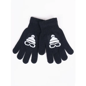 Yoclub Kids's Boys' Five-Finger Gloves With Reflector RED-0237C-AA50-002