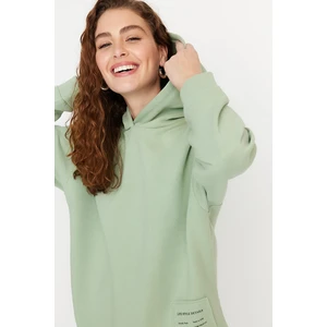 Trendyol Sweatshirt - Green - Relaxed fit