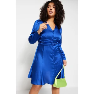 Trendyol Curve Plus Size Dress - Blue - A-line