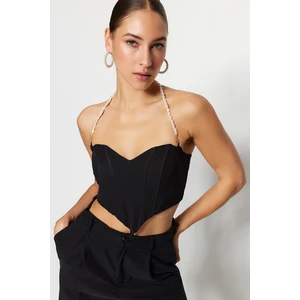 Trendyol Crop Top - Black - Plain